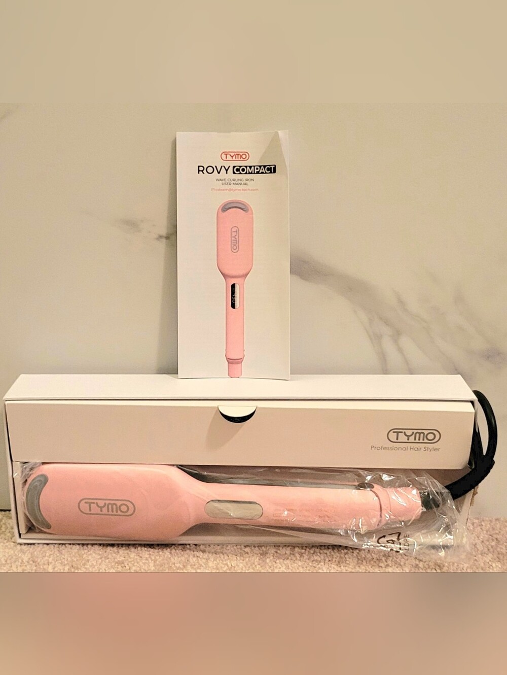 TYMO Rovy Compact Waver Curling Iron Pink Size 1 Inch